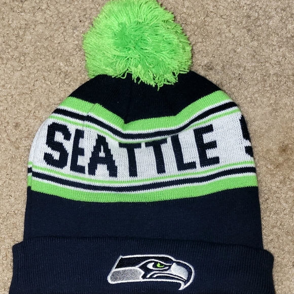 Seattle Seahawks Youth Knit Beanie Hat Cap - Team Colors - Picture 2 of 5